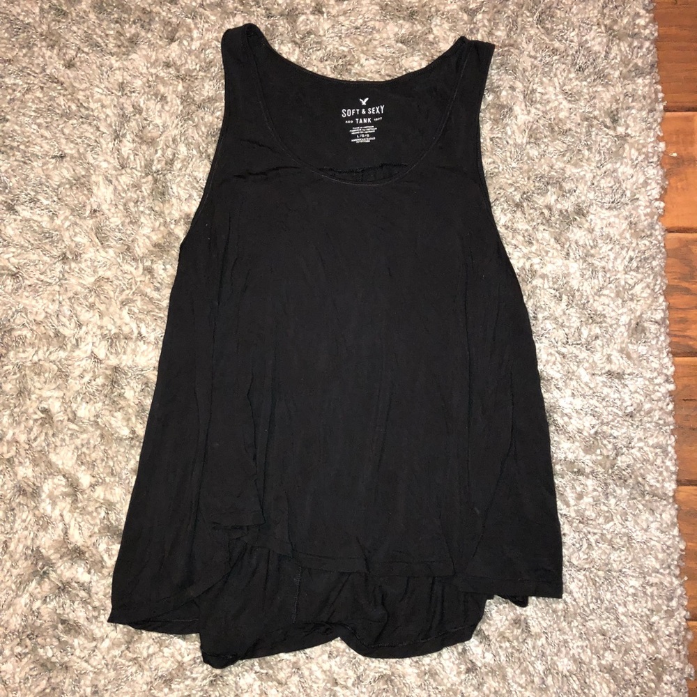 Black flowy tank